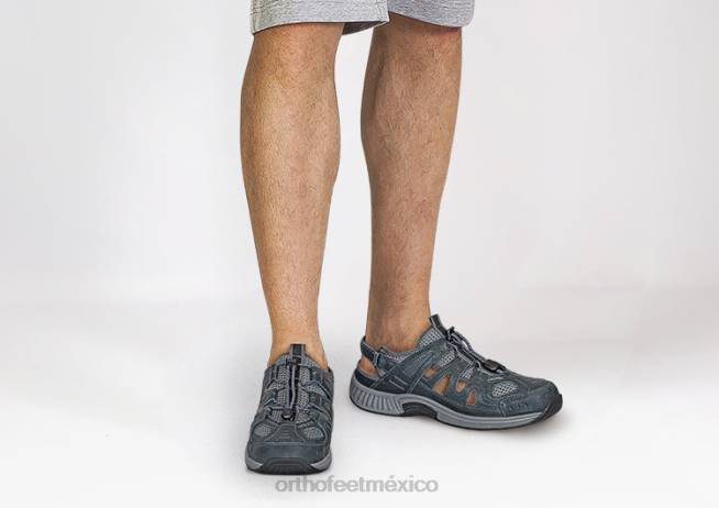 mx Orthofeet hombres correa de talón alpino sandalias gris 8J26123 - Image 2