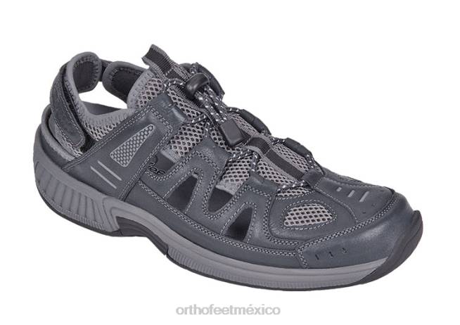 mx_orthofeet_hombres_correa_de_talon_alpino_sandalias_gris_8j26123.jpg mx Orthofeet hombres correa de talón alpino sandalias gris 8J26123 - Image 1
