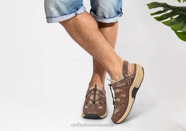 mx Orthofeet hombres correa de talón alpino sandalias marrón 8J26124 - Image 2