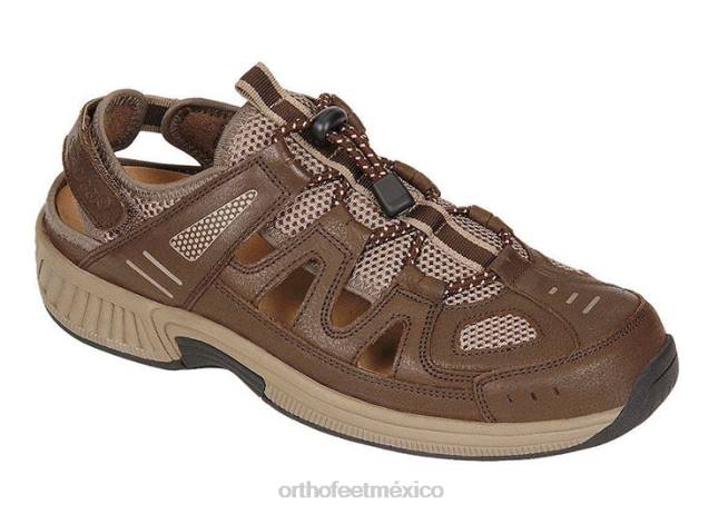 mx_orthofeet_hombres_correa_de_talon_alpino_sandalias_marron_8j26124.jpg mx Orthofeet hombres correa de talón alpino sandalias marrón 8J26124 - Image 1