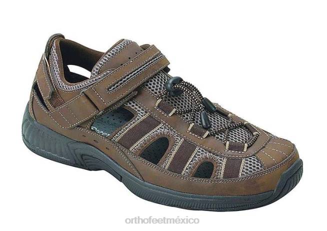 mx Orthofeet hombres correa de talón de agua clara sandalias marrón 8J26125 - Image 1