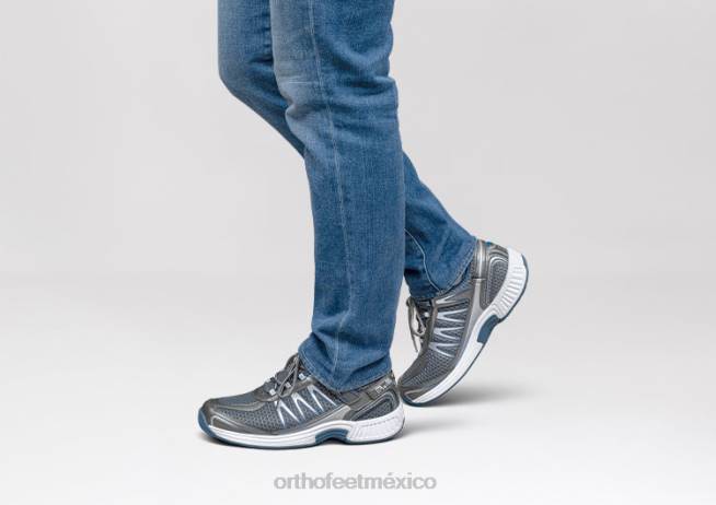 mx Orthofeet hombres sprint sin corbata zapatillas gris 8J26136 - Image 2