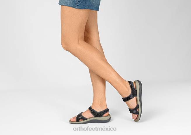 mx Orthofeet mujer correa bidireccional malibu sandalias negro 8J2616 - Image 2