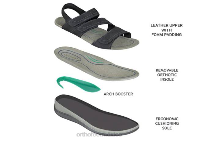 mx Orthofeet mujer correa bidireccional naxos sandalias negro 8J2615 - Image 5
