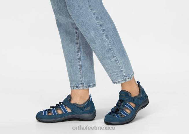 mx Orthofeet mujer correa de tacón de nápoles sandalias azul 8J2635 - Image 2