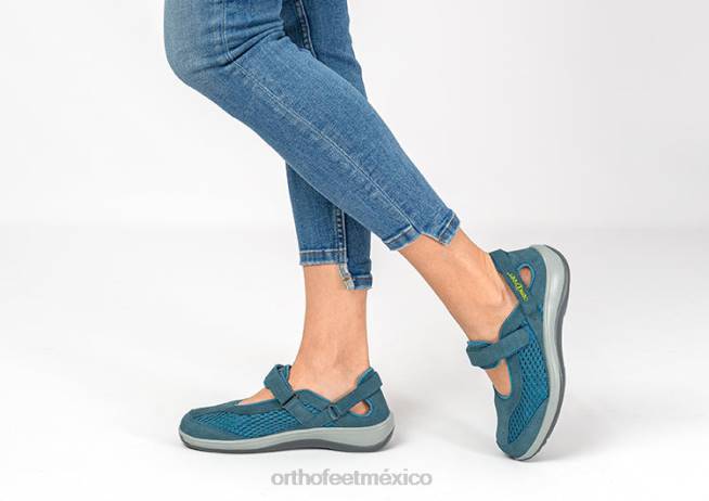 mx Orthofeet mujer correa de talón sanibel zapatos casuales azul 8J26109 - Image 2