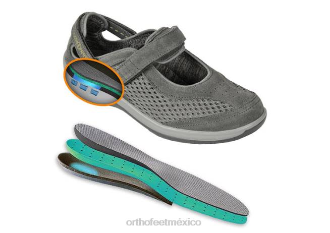 mx Orthofeet mujer correa de talón sanibel zapatos casuales gris oliva 8J26108 - Image 6