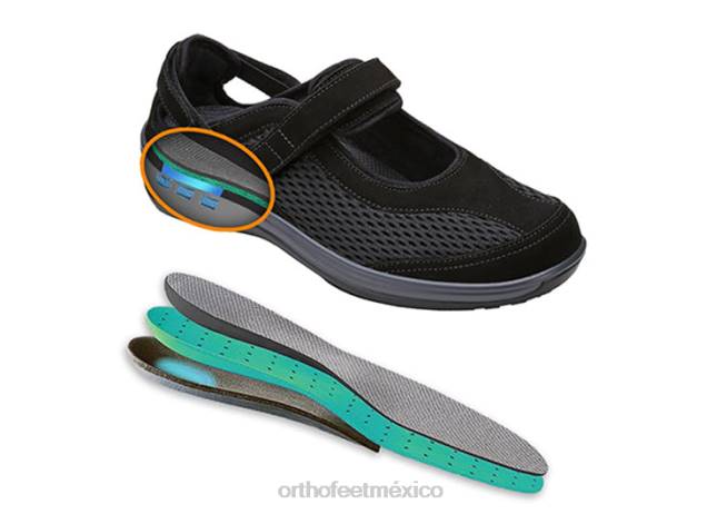 mx Orthofeet mujer correa de talón sanibel zapatos casuales negro 8J26107 - Image 6