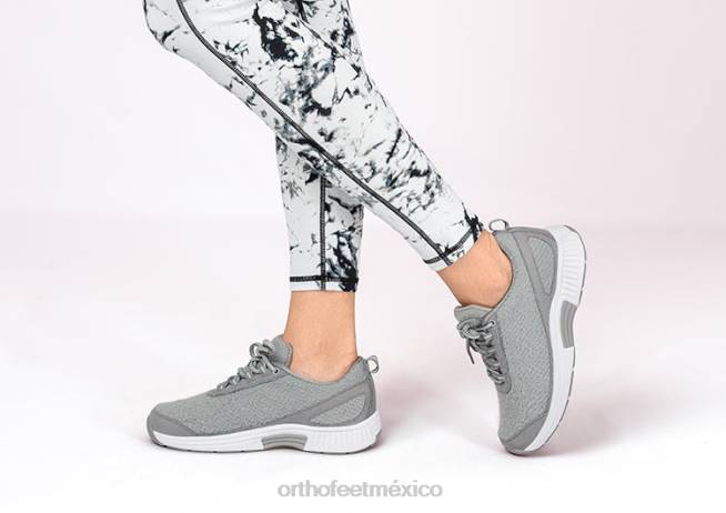 mx Orthofeet mujer lana de coral zapatillas gris 8J2651 - Image 2