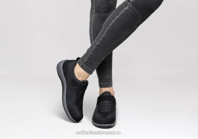 mx Orthofeet mujer lana de volcán zapatos casuales negro 8J2694 - Image 2