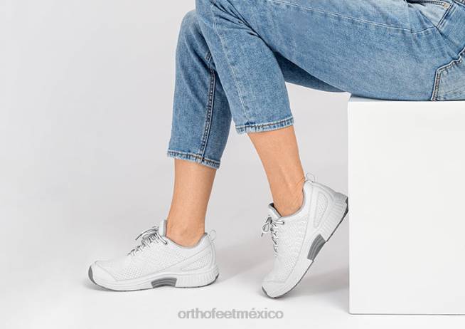 mx Orthofeet mujer punto coralino elástico zapatillas blanco 8J2653 - Image 2