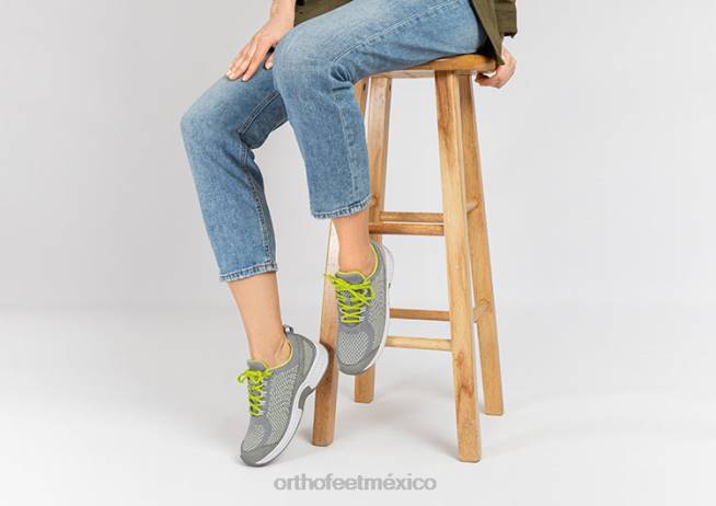 mx Orthofeet mujer punto coralino elástico zapatillas gris 8J2652 - Image 2