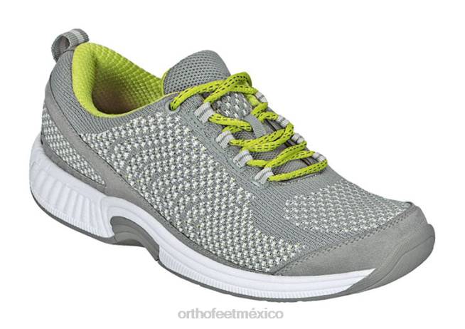mx_orthofeet_mujer_punto_coralino_elastico_zapatillas_gris_8j2652.jpg mx Orthofeet mujer punto coralino elástico zapatillas gris 8J2652 - Image 1
