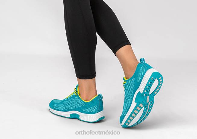 mx Orthofeet mujer punto coralino elástico zapatillas turquesa 8J2648 - Image 2