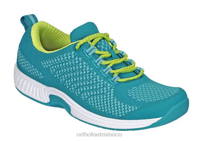 mx_orthofeet_mujer_punto_coralino_elastico_zapatillas_turquesa_8j2648.jpg mx Orthofeet mujer punto coralino elástico zapatillas turquesa 8J2648 - Image 1