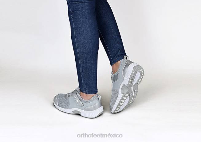 mx Orthofeet mujer punto elástico joelle zapatos casuales gris 8J2691 - Image 2