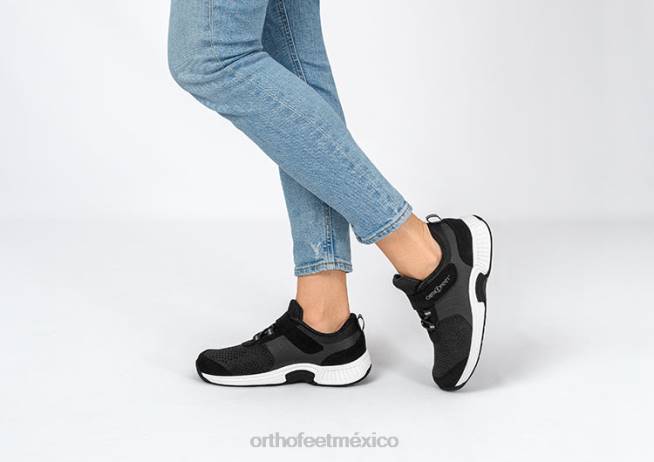 mx Orthofeet mujer punto elástico joelle zapatos casuales negro 8J2690 - Image 2