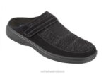mx Orthofeet hombres tejido elástico hudson zapatillas negro 8J26177