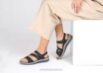 mx Orthofeet mujer correa bidireccional naxos sandalias negro 8J2615 - Image 2