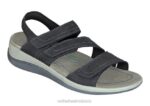 mx Orthofeet mujer correa bidireccional naxos sandalias negro 8J2615