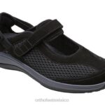 mx Orthofeet mujer correa de talón sanibel zapatos casuales negro 8J26107