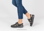 mx Orthofeet mujer correa de talón verona sandalias negro 8J2637 - Image 2