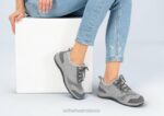 mx Orthofeet mujer punto elástico palma zapatos casuales gris 8J26102 - Image 2