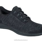 mx Orthofeet mujer punto elástico palma zapatos casuales negro 8J26101